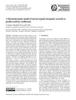 A thermodynamic model of mixed organic