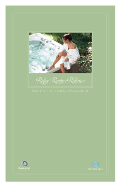 MASTER SPAS® OWNER`S MANUAL