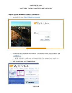 Approving the Electronic Ledger in the MyIRIS Web inbox