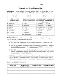 Elements of Thanksgiving Key