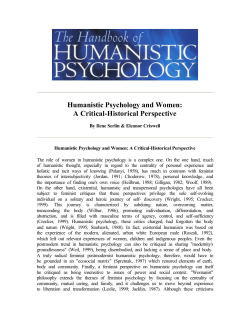 Humanistic Psychology and Women - Union Street Health Associates