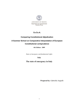 The state of emergency in Italy