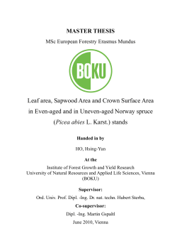 Leaf area, Sapwood Area and Crown Surface Area in Even