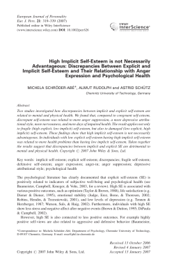 High Implicit Self-Esteem is not Necessarily