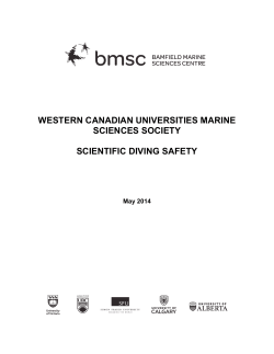 Scientific Diving Policy - Bamfield Marine Sciences Centre