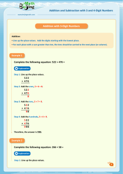 Addition and Subtraction with 3 and 4