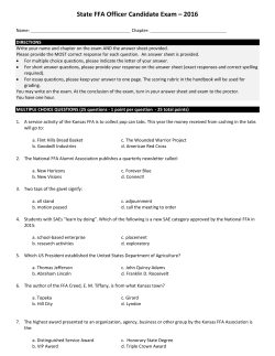 State FFA Officer Candidate Exam – 2016