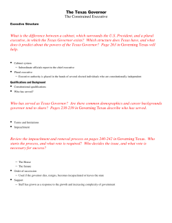 The Texas Governor The Constrained Executive