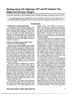 Field Guide to Geology of HWY 197 The Dalles to Redmond
