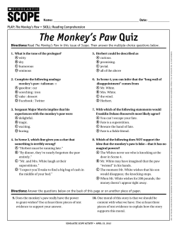 The Monkey`s Paw Quiz