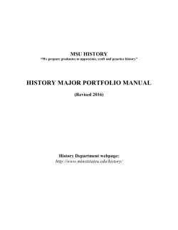 2016 History Major Portfolio Manual