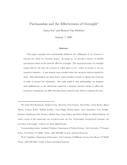 Partisanship and the Effectiveness of Oversight