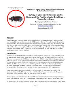 Survey of Coconut Rhinoceros Beetle Damage at the Pacific Islands