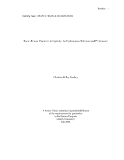 Ibsen`s Female Characters in Captivity: An Exploration of Literature