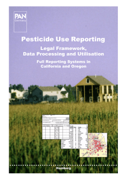 Pesticide Use Reporting, Legal Framwork, Data