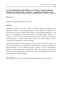 An Investigation into the Influence of Chinese Topic