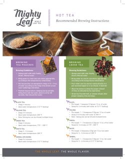 Mighty Leaf Tea Brewing Instructions