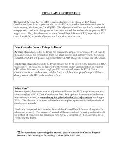 FICA Claim Certification instructions