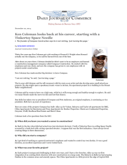 Ken Coleman looks back at his career, starting with a Tinkertoy