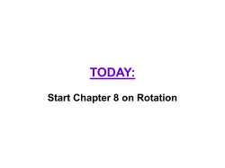 Chapter 8: Rotational motion