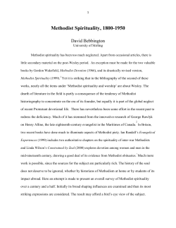 Methodist Spirituality, 1800-1950