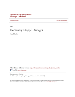 Promissory Estoppel Damages - Chicago Unbound