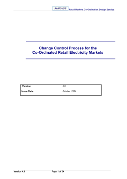 Change Control Process for the Co-Ordinated Retail