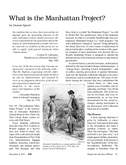 What is the Manhattan Project? by Dennis Speed