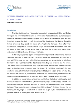 Stefan George and Adolf Hitler: Is there an ideological