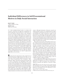 Individual Differences in Self-Presentational