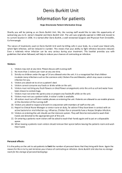 Denis Burkitt Unit Information for patients