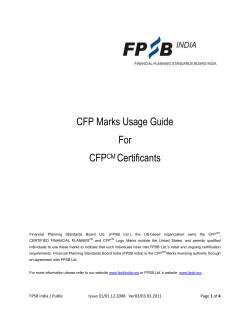 CFP Marks Usage Guide For CFPCM Certificants