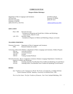 CURRICULUM VITAE - European Academic Network on Romani