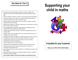 Supporting your child in maths Year 5