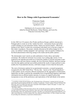 How to Do Things with Experimental Economics