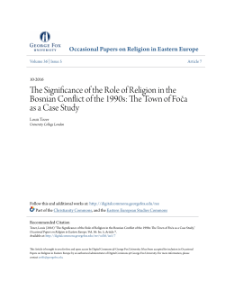 The Significance of the Role of Religion in the Bosnian Conflict of