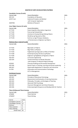 MASTER OF ARTS IN EDUCATION (FILIPINO)