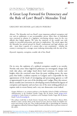 A Great Leap Forward for Democracy and the Rule of Law? Brazil`s