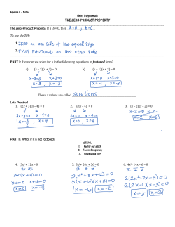 THE ZERO-PRODUCT PROPERTY