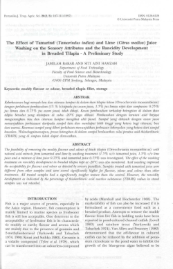The Effect of Tamarind (Tamarindus indica) and Lime (Citrus medico