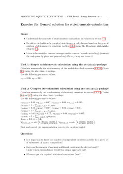 Exercise 3b: General solution for stoichiometric calculations