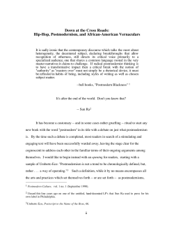 Hip-Hop, Postmodernism, and African