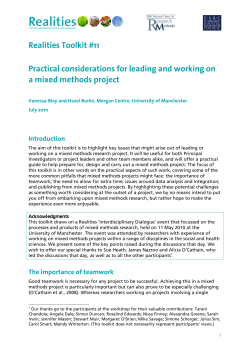 Practical considerations of leading and working on a mixed method