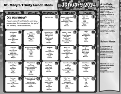 Menu - January 2014 - Trinity High School