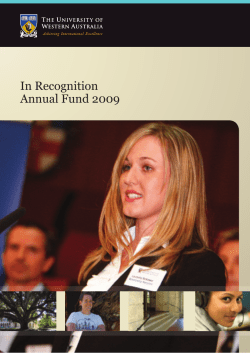 In Recognition Annual Fund 2009