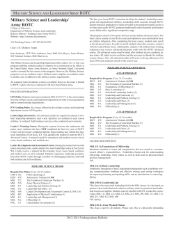 Military Science and Leadership/ Army ROTC