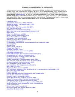 Spanish Language Films in the SFCC Library