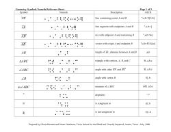 Geometry Symbols Nemeth Reference Sheet
