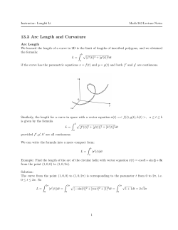 13.3 Arc Length and Curvature