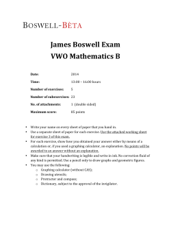James Boswell Exam VWO Mathematics B